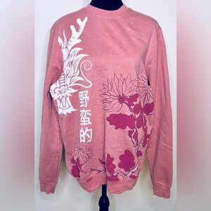 Men’s Blind Rooster “Ruthless” pink crewneck long sleeve sweatshirt. Medium EUC